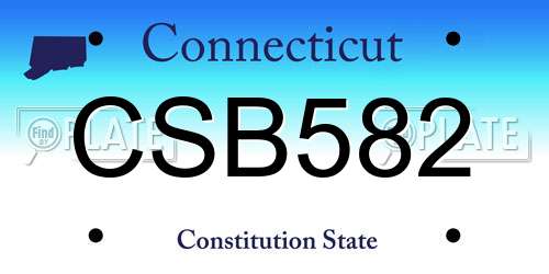 CSB582 Connecticut License Plate