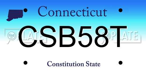 CSB58T Connecticut License Plate
