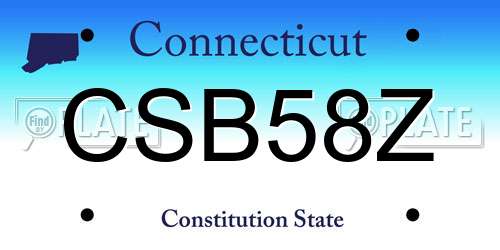 CSB58Z Connecticut License Plate