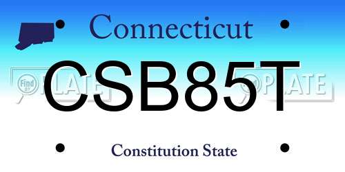 CSB85T Connecticut License Plate
