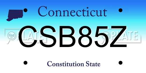 CSB85Z Connecticut License Plate