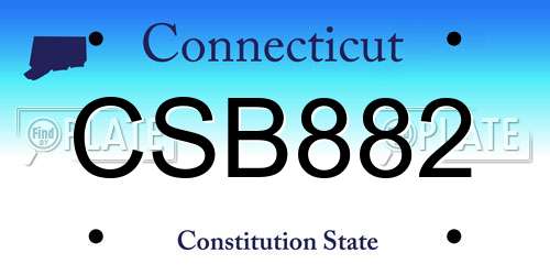 CSB882 Connecticut License Plate