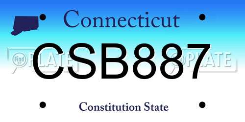 CSB887 Connecticut License Plate