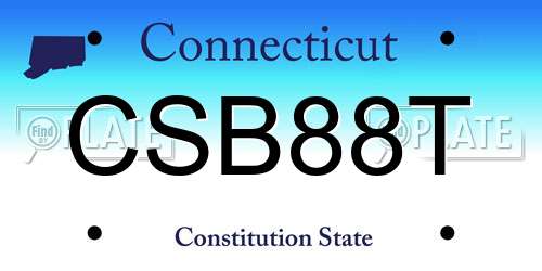 CSB88T Connecticut License Plate