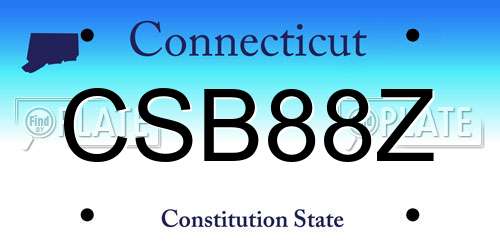 CSB88Z Connecticut License Plate