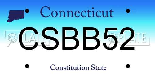 CSBB52 Connecticut License Plate