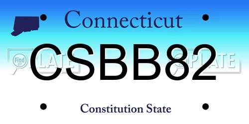 CSBB82 Connecticut License Plate