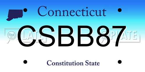 CSBB87 Connecticut License Plate