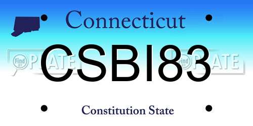 CSBI83 Connecticut License Plate