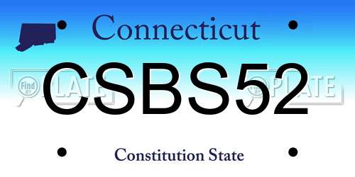 CSBS52 Connecticut License Plate