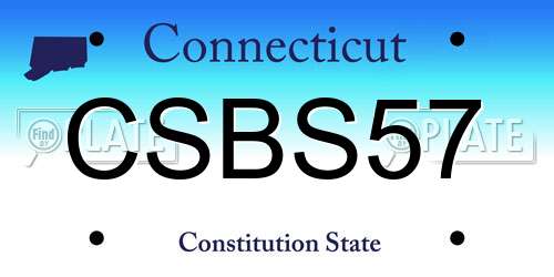 CSBS57 Connecticut License Plate