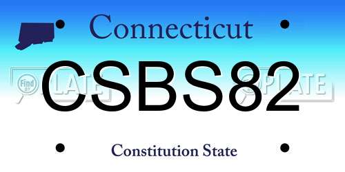 CSBS82 Connecticut License Plate