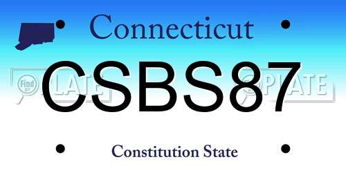 CSBS87 Connecticut License Plate