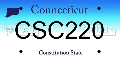 CSC220 Connecticut License Plate