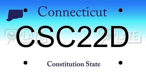 CSC22D Connecticut License Plate