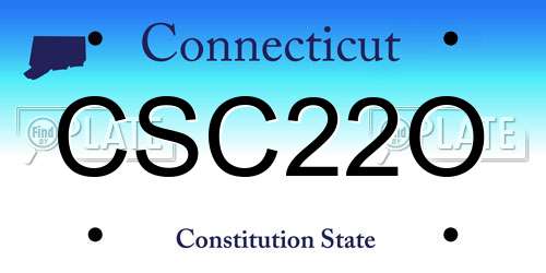 CSC22O Connecticut License Plate