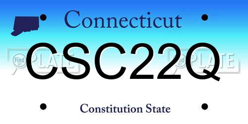 CSC22Q Connecticut License Plate