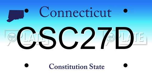 CSC27D Connecticut License Plate