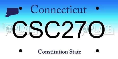 CSC27O Connecticut License Plate