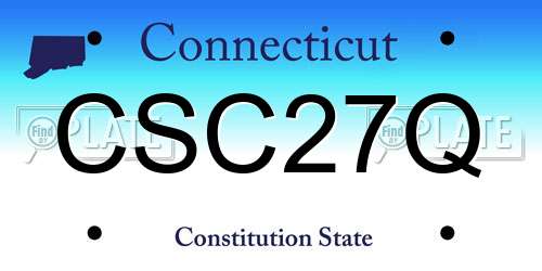 CSC27Q Connecticut License Plate