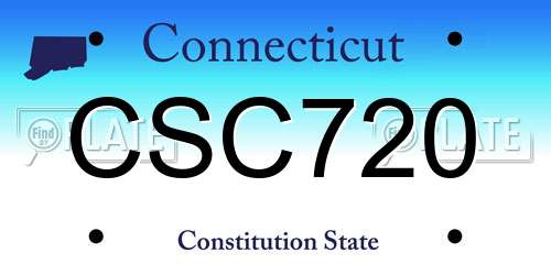CSC720 Connecticut License Plate
