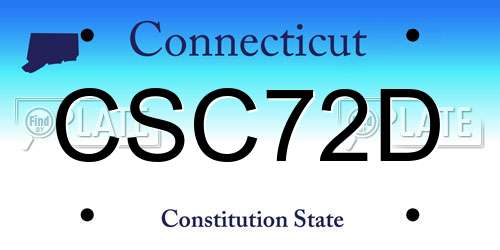 CSC72D Connecticut License Plate