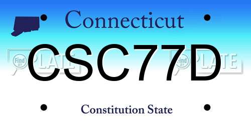 CSC77D Connecticut License Plate