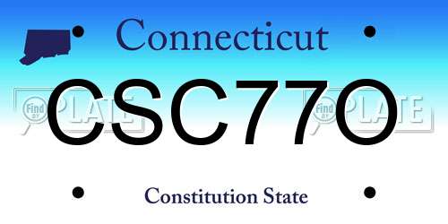 CSC77O Connecticut License Plate