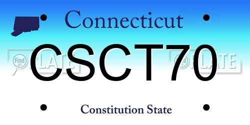 CSCT70 Connecticut License Plate