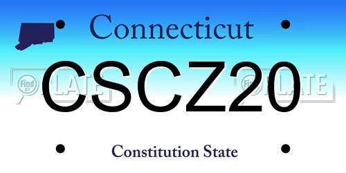 CSCZ20 Connecticut License Plate