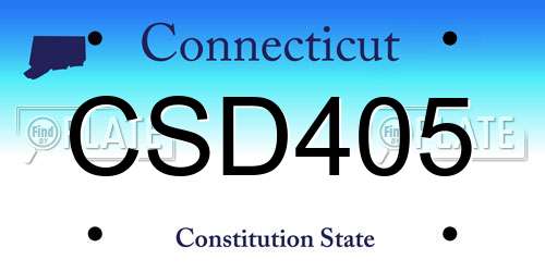 CSD405 Connecticut License Plate
