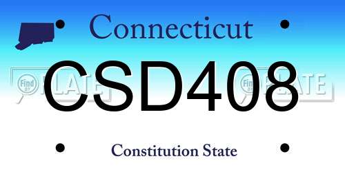 CSD408 Connecticut License Plate