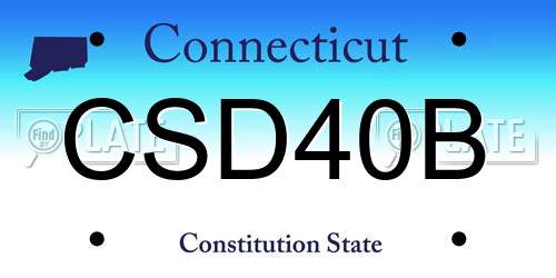 CSD40B Connecticut License Plate