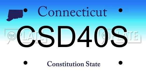 CSD40S Connecticut License Plate