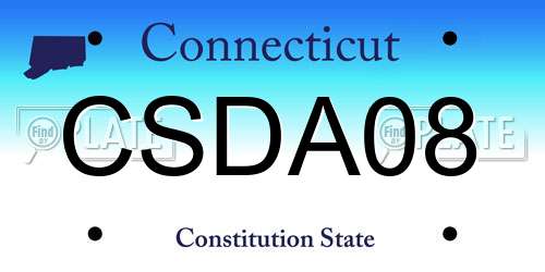 CSDA08 Connecticut License Plate