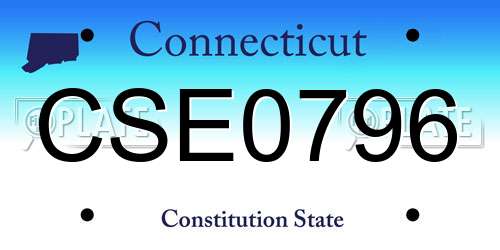 CSE0796 Connecticut License Plate