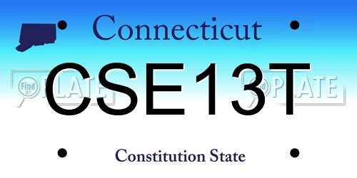 CSE13T Connecticut License Plate
