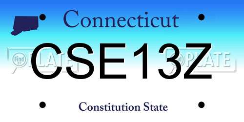CSE13Z Connecticut License Plate