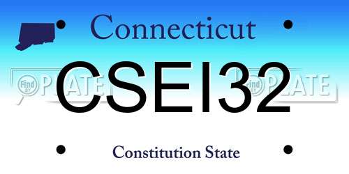 CSEI32 Connecticut License Plate