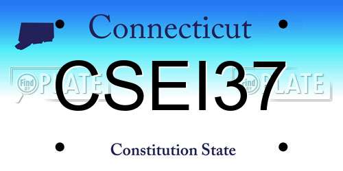 CSEI37 Connecticut License Plate