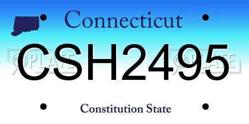 CSH2495 Connecticut License Plate
