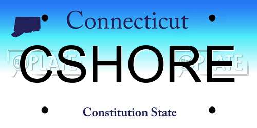 CSHORE Connecticut License Plate