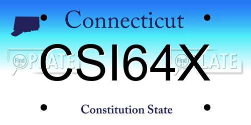 CSI64X Connecticut License Plate