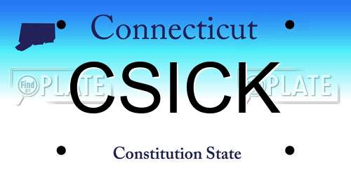 CSICK Connecticut License Plate
