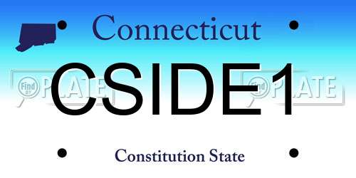 CSIDE1 Connecticut License Plate