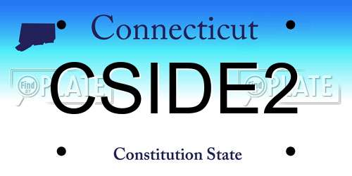 CSIDE2 Connecticut License Plate