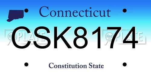 CSK8174 Connecticut License Plate