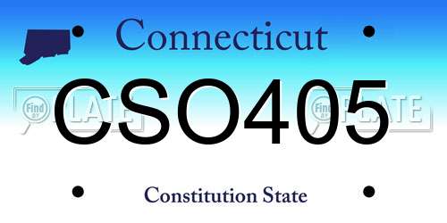 CSO405 Connecticut License Plate