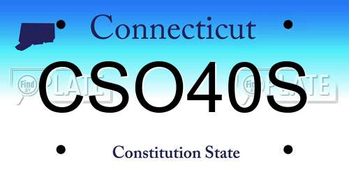 CSO40S Connecticut License Plate