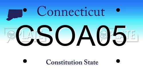 CSOA05 Connecticut License Plate